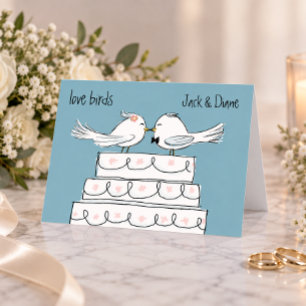 Love Birds Wedding Bride and Groom Congratulations Card