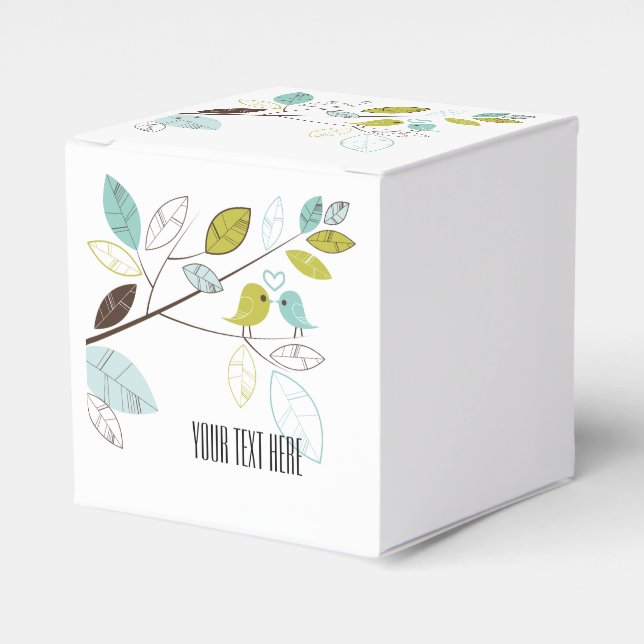 Love Birds Wedding Favour Box (Front Side)