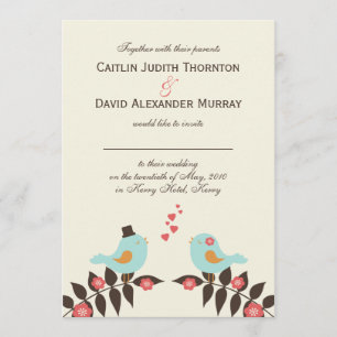 Love Birds Wedding Invitation