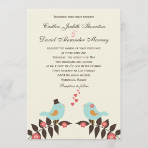 Love Birds Wedding Invitation