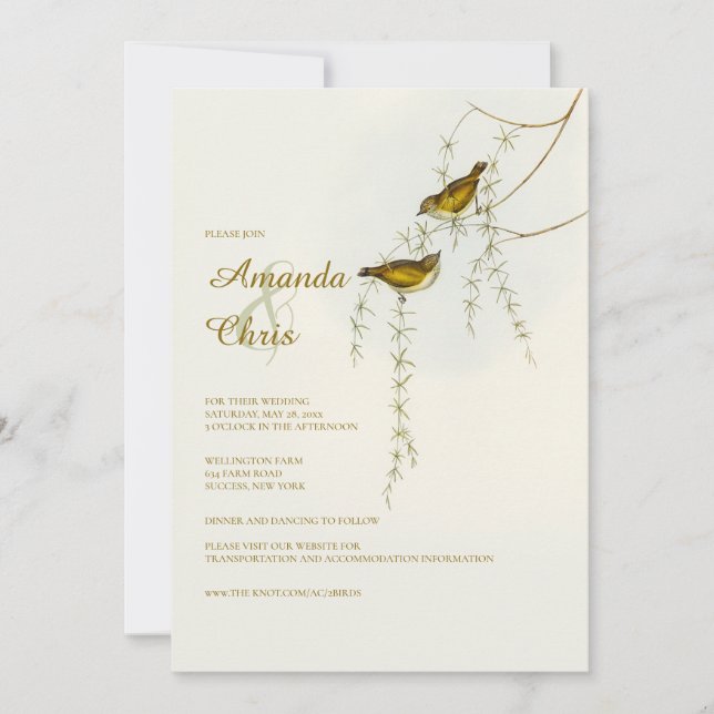 Love Birds Wedding Invitation (Front)