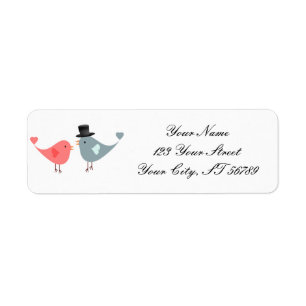 Love Birds Wedding Invitation Address Label
