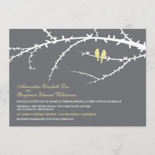 Love Birds Wedding Invitation (ivory)