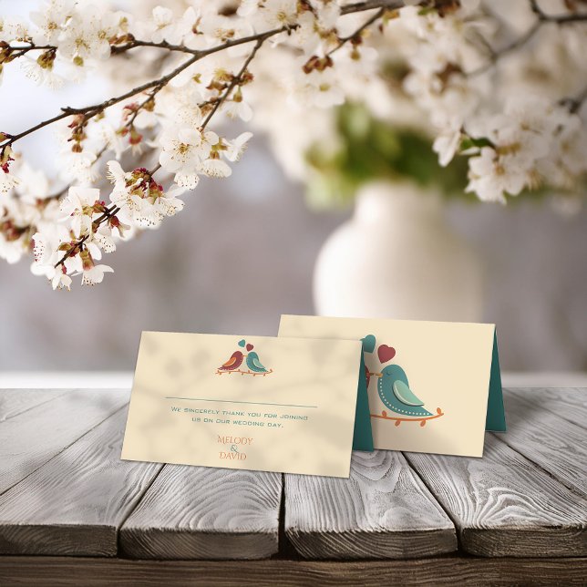 Love Birds Wedding Place Card (Creator Uploaded)
