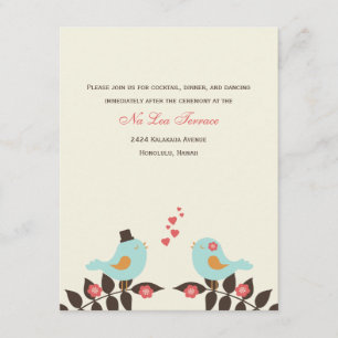 Love Birds Wedding Reception Cards