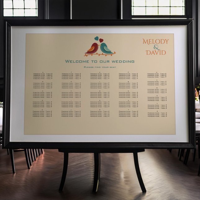 Love Birds Wedding Seating Chart (Creator Uploaded)