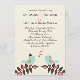 Love Birds Wedding Shower Invitation