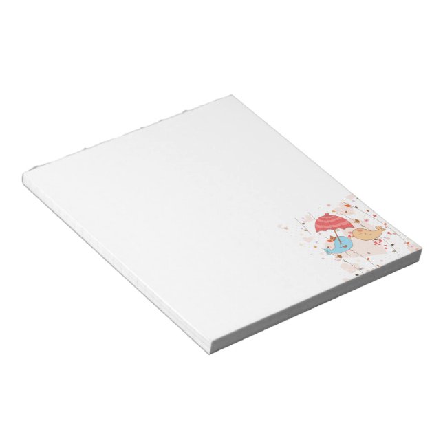 Love Birds Wedding Valentines Notepad (Angled)