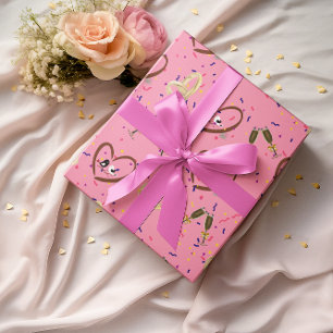 Love Birds Wedding Wrapping Paper