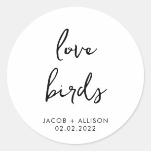love birds wildflower seeds wedding confetti favou classic round sticker