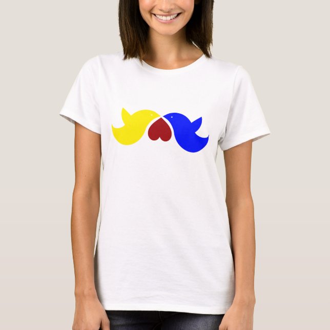 Love Birds with Heart T-Shirt (Front)