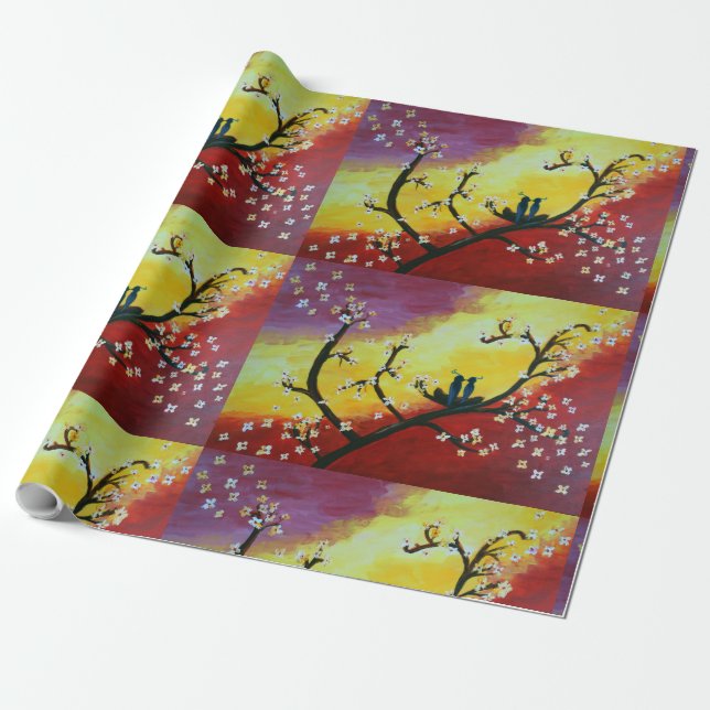 Love Birds Wrapping Paper (Unrolled)