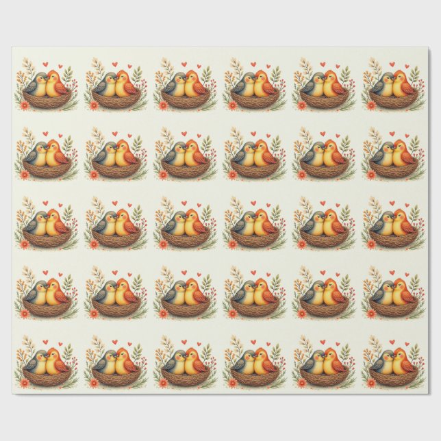 Love Birds Wrapping Paper (Flat)