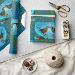 LOVE BIRDS - WRAPPING PAPER BLUE