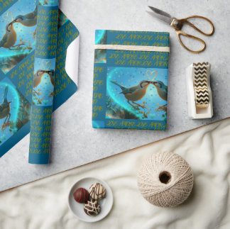 LOVE BIRDS - WRAPPING PAPER BLUE