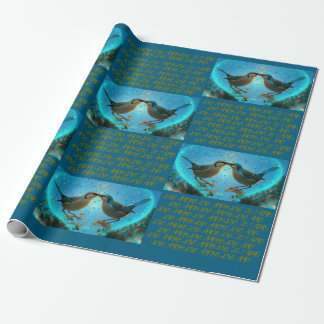 LOVE BIRDS - WRAPPING PAPER BLUE