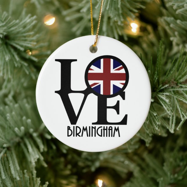 LOVE Birmingham England Ceramic Tree Decoration (Tree)