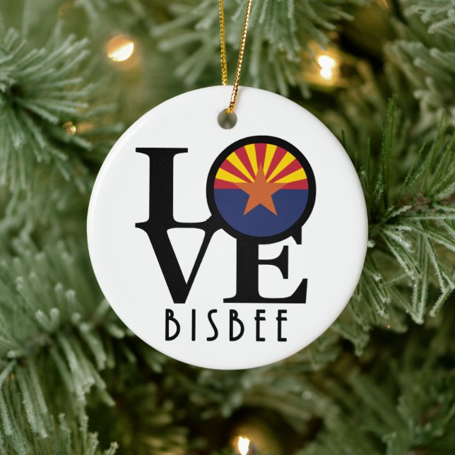 LOVE Bisbee Arizona Ceramic Tree Decoration (Tree)