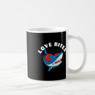 Love Bites Funny Valentines Day Shark Heart Joke Coffee Mug