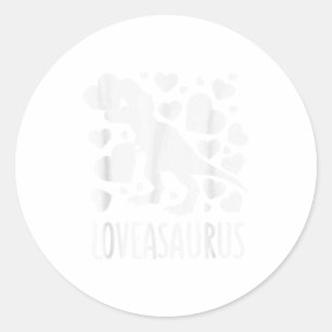 Love Bites Saurus T-rex Dinosaur Valentines Day Classic Round Sticker