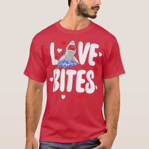 Love Bites Shark Tee Shirts Funny Women Valentine 