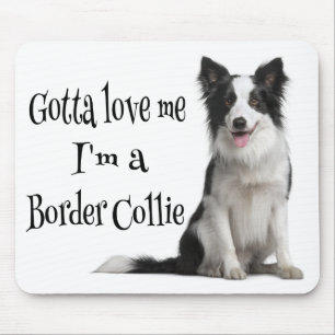 Love Black And White Border Collie Puppy Dog Mouse Mat