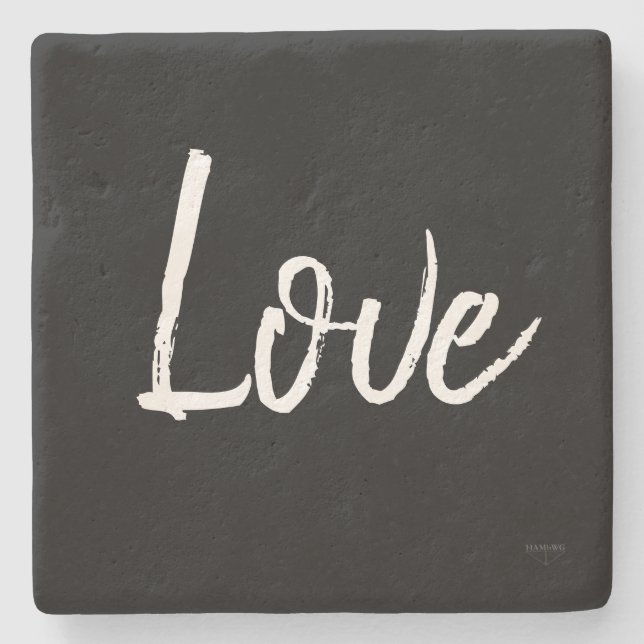 Love Black and White - Limestone Coaster (Front)