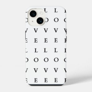 Love Black and White Text iPhone 14 Case