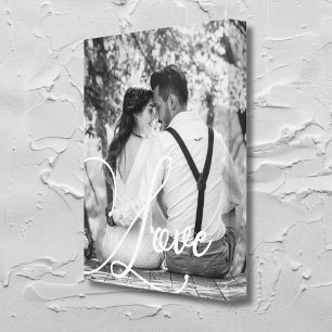 LOVE Black and White Wedding Photo  Canvas Print