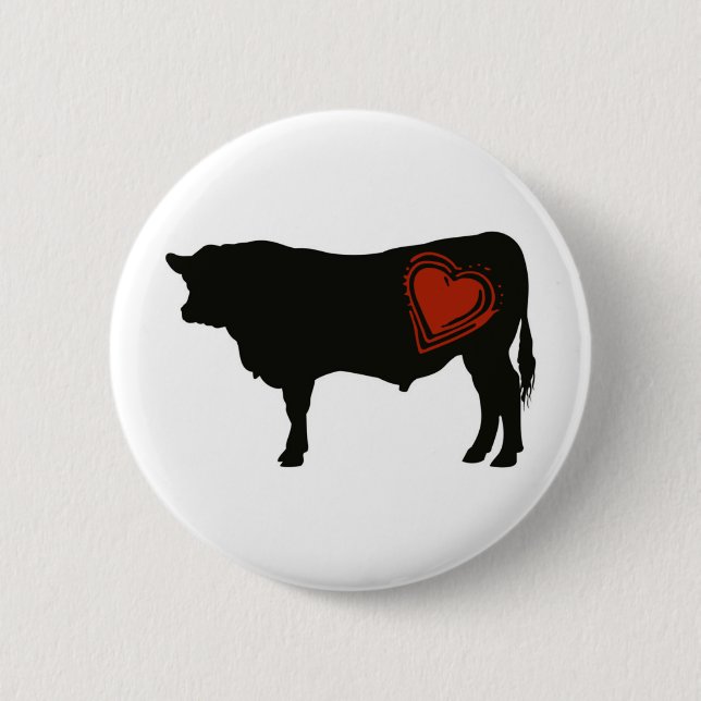 Love Black Angus Beef 6 Cm Round Badge (Front)