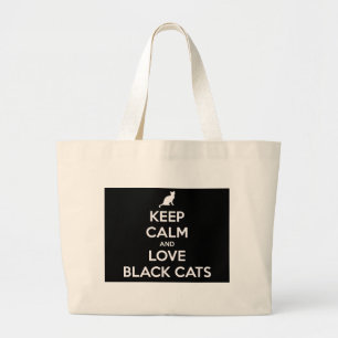 Love Black Cats Large Tote Bag