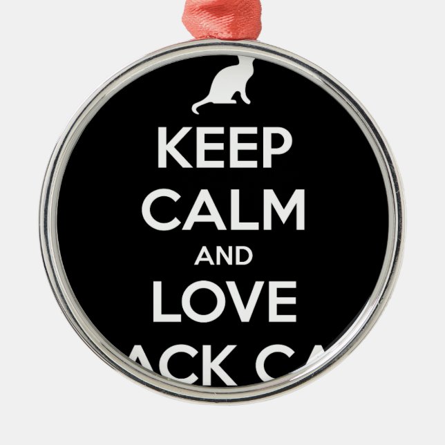 Love Black Cats Metal Tree Decoration (Front)