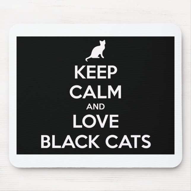 Love Black Cats Mouse Mat (Front)