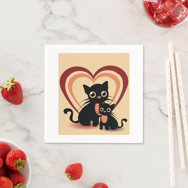 Love Black Cats Paper Napkins (Creator Uploaded)