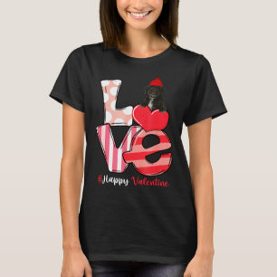 Love Black Cockapoo Dog With Hat Valentine T-Shirt