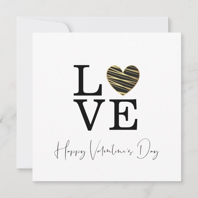 Love Black Heart Happy Valentine's Day Script (Front)