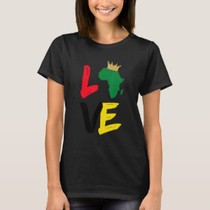 Love Black History Month  Africa Map T-Shirt