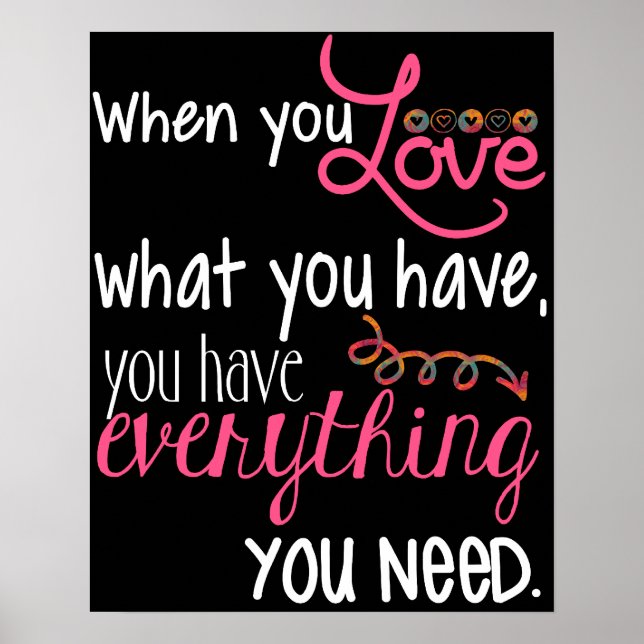 Love Black White and Pink Poster 20" x 16" (Front)