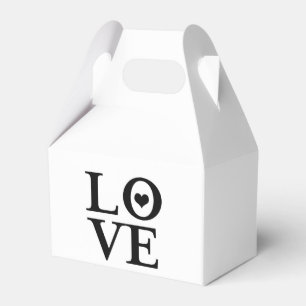 LOVE black & White Heart Custom Wedding Favour Box