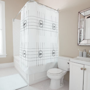 Love Black & White Lines  Shower Curtain