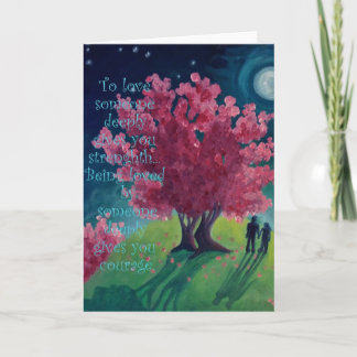 Love - Blank greeting art card - Moon