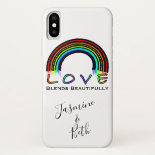 Love Blends Beautifully, colourful rainbow iPhone X Case