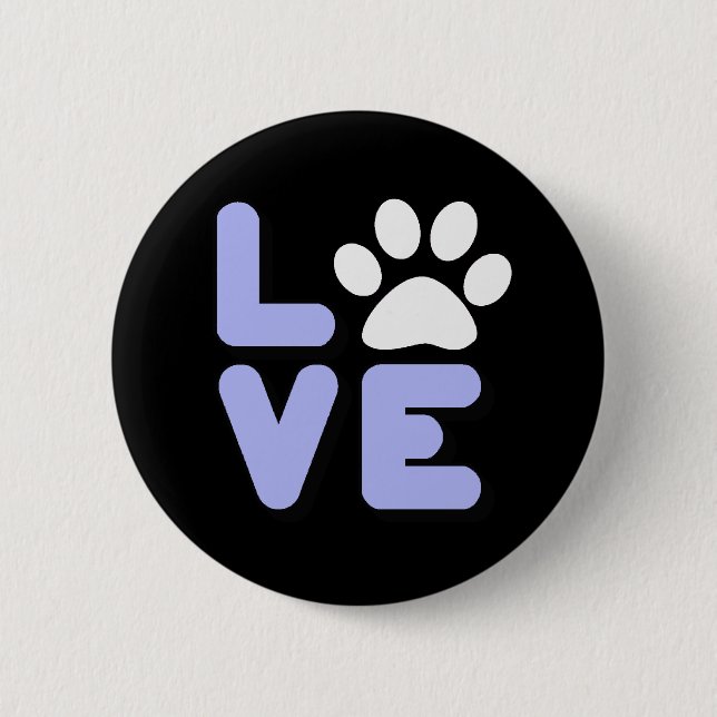 LOVE - Blk/Blu 6 Cm Round Badge (Front)