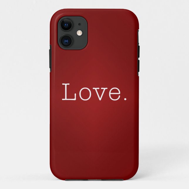 Love.  Blood Red Gradient And White Love Quote Case-Mate iPhone Case (Back)