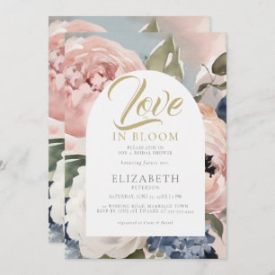Love Bloom Peony Garden Boho Arch Bridal Shower Invitation