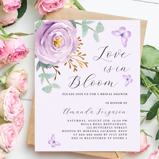 Love bloom purple butterfly budget Bridal Shower (Creator Uploaded)