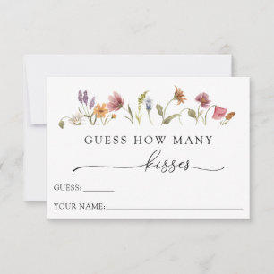Love Bloom Wildflower Guess How Many Kisses Card
