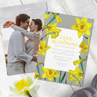 Love blooming yellow daffodil photo spring wedding