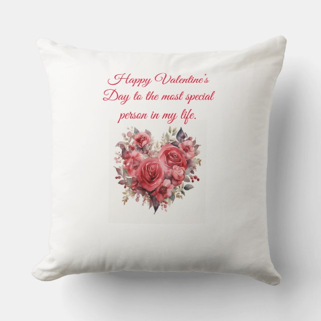 Love Blooms All Year Round: Personalised Throw Pil Cushion (Front)