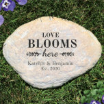 Love Blooms Here Durable Engraved Garden Stone<br><div class="desc">Our Large Engraved Garden Stones may be engraved with any 2 custom message lines. Makes a excellent addition to your home and lawn decor for your home!an</div>